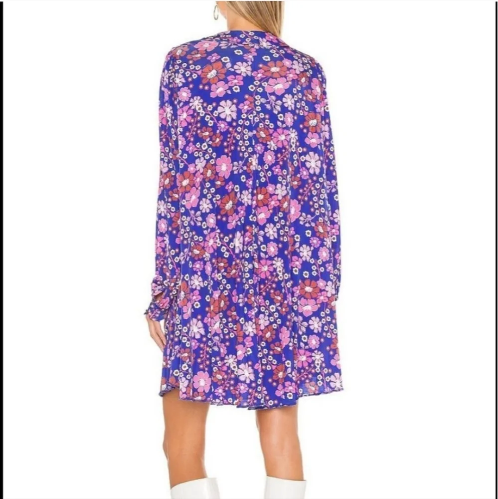 Free People Floral Mini Dress - Purple and Pink